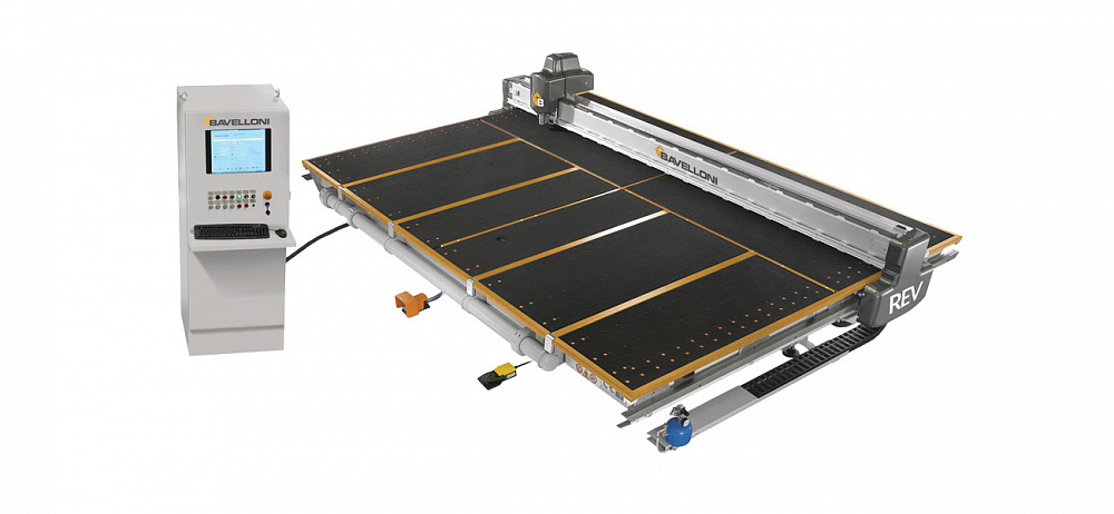 REV 372 SR Bavelloni. Стол раскроя стекла c ЧПУ